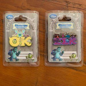 2 DISNEY PIXAR MONSTERS UNIVERSITY COLLECTORS PINS - RARE!  NWT